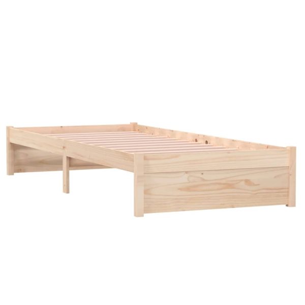 Cadru de pat mic single, 75×190 cm, lemn masiv