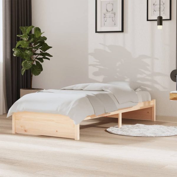 Cadru de pat single, 90×190 cm, lemn masiv
