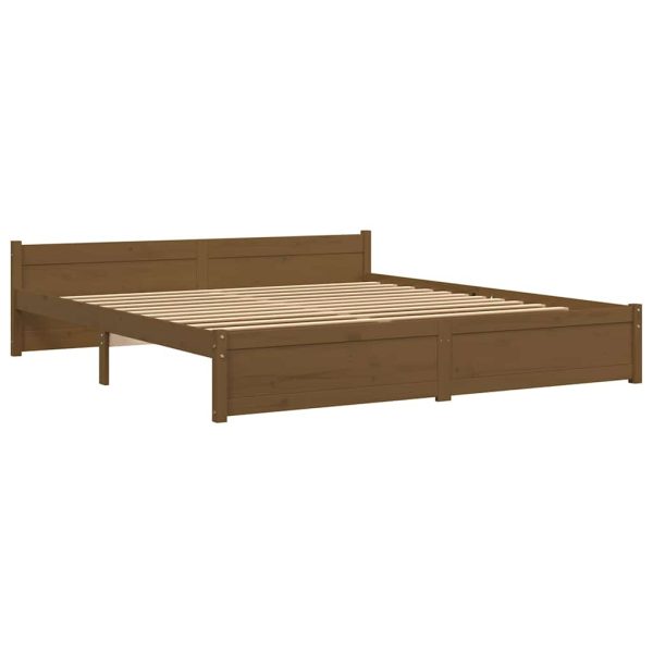 Cadru de pat Super King, maro miere, 180×200 cm, lemn masiv