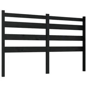 Tăblie de pat, negru, 146x4x100 cm, lemn masiv de pin