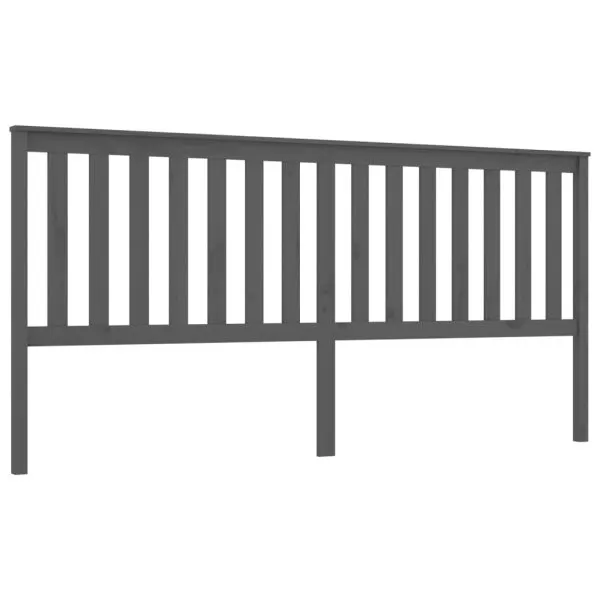 Tăblie de pat, gri, 206x6x101 cm, lemn masiv de pin