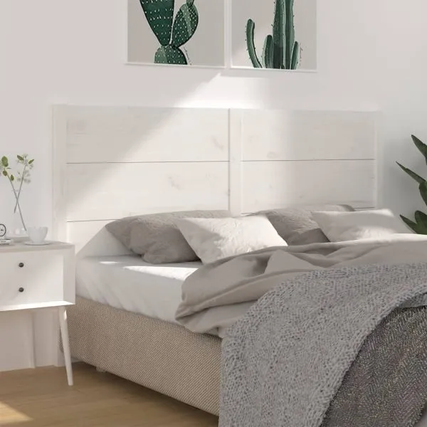 Tăblie de pat, alb, 186x4x100 cm, lemn masiv de pin