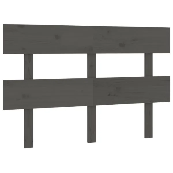 Tăblie de pat, gri, 124x3x81 cm, lemn masiv de pin