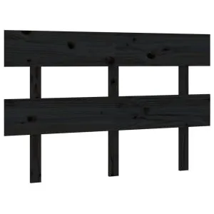 Tăblie de pat, negru, 138x3x81 cm, lemn masiv de pin