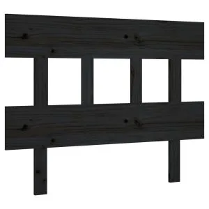 Tăblie de pat, negru, 93,5x3x81 cm, lemn masiv de pin