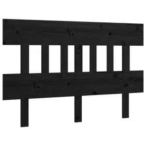 Tăblie de pat, negru, 138,5x3x81 cm, lemn masiv de pin