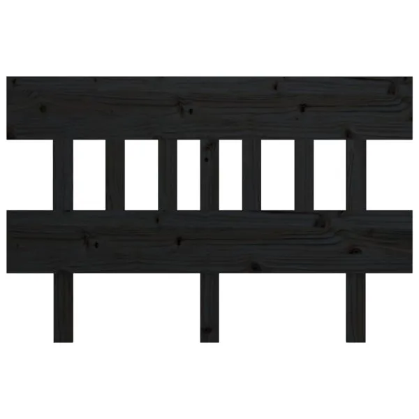Tăblie de pat, negru, 138,5x3x81 cm, lemn masiv de pin