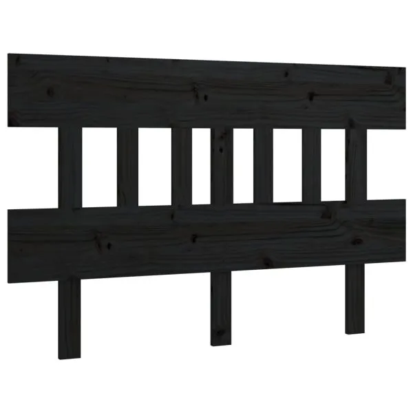 Tăblie de pat, negru, 203,5x3x81 cm, lemn masiv de pin
