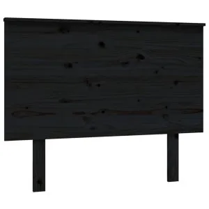 Tăblie de pat, negru, 104x6x82,5 cm, lemn masiv de pin
