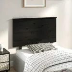 Tăblie de pat, negru, 104x6x82,5 cm, lemn masiv de pin