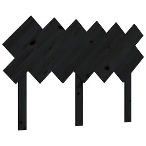 Tăblie de pat, negru, 122,5x3x80,5 cm, lemn masiv de pin