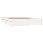 Cadru de pat cu sertare Small Double, alb, 120×190 cm