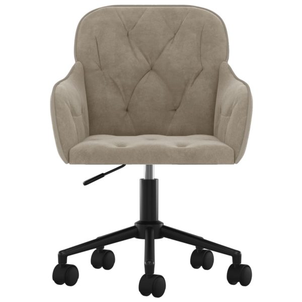 Scaune rotative de bucătărie, 2 buc., gri deschis, catifea