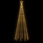 Brad de Crăciun conic, 310 LED-uri, alb cald, 100×300 cm