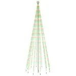 Brad de Crăciun cu țăruș, 732 LED-uri, multicolor, 500 cm