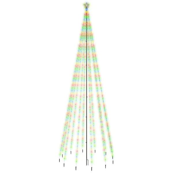 Brad de Crăciun cu țăruș, 732 LED-uri, multicolor, 500 cm