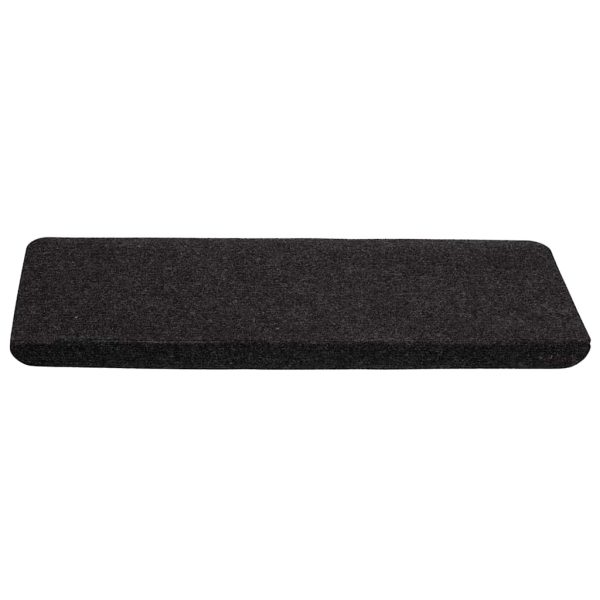 Covorașe scări autoadezive, 15 buc., negru, 65×24,5×3,5 cm
