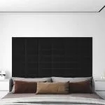 Panouri de perete 12 buc. negru 30×15 cm textil 0,54 m²
