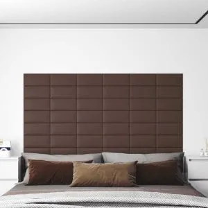Panouri de perete 12 buc. maro 30×15 cm piele ecologică 0,54 m²