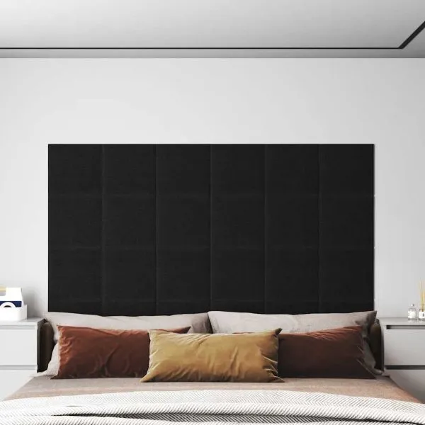 Panouri de perete 12 buc. negru 30×30 cm țesătură 1,08m²