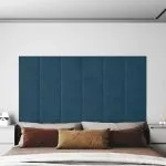 Panouri de perete 12 buc. albastru 30×30 cm catifea 1,08 m²