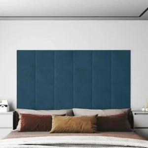 Panouri de perete 12 buc. albastru 30×30 cm catifea 1,08 m²