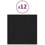 Panouri de perete 12 buc. negru 30×30 cm catifea 1,08m²