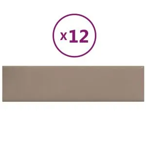 Panouri perete 12 buc. cappuccino 60×15 cm piele eco 1,08 m²