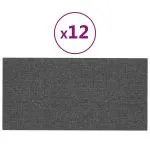 Panouri de perete 12 buc. gri închis 60×30 cm textil 2,16 m²1