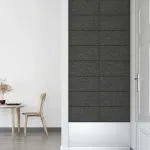 Panouri de perete 12 buc. gri închis 60×30 cm textil 2,16 m²1