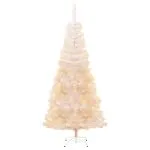 Brad de Crăciun artificial cu vârfuri irizate, alb, 210 cm, PVC