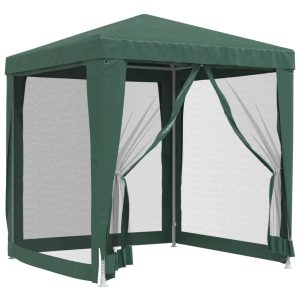 Cort de petrecere cu 4 pereți din plasă, verde, 2×2 m, HDPE