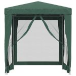 Cort de petrecere cu 4 pereți din plasă, verde, 2×2 m, HDPE
