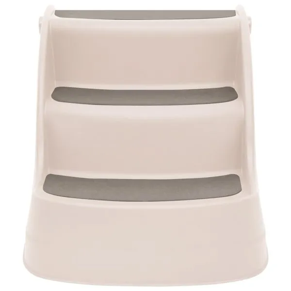 Scări pliabile pentru câini în 3 trepte crem 50x38x38cm plastic
