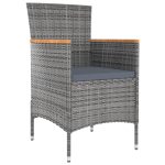 Set mobilier de grădină cu perne, gri, 7 piese