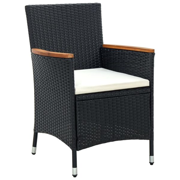 Set mobilier de grădină cu perne, 13 piese, negru