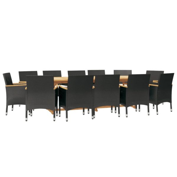 Set mobilier de grădină cu perne, negru, 13 piese