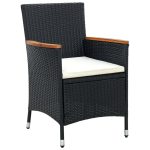 Set mobilier de grădină cu perne, negru, 13 piese