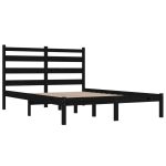 Cadru de pat King Size, negru, 150×200 cm, lemn masiv de pin