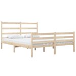 Cadru de pat mic dublu, 120×190 cm, lemn masiv de pin