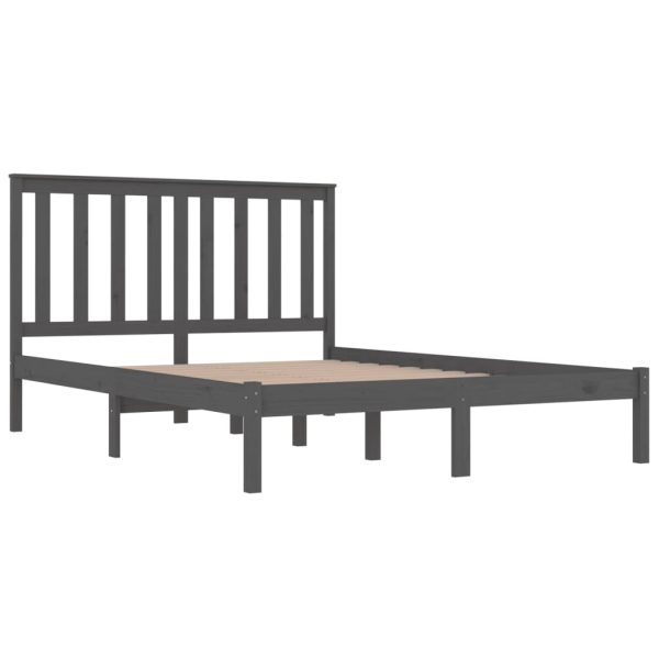 Cadru de pat, gri, 120×200 cm, lemn masiv de pin