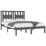 Cadru de pat, gri, 120×200 cm, lemn masiv de pin