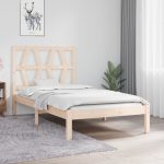 Cadru de pat mic single, 75×190 cm, lemn masiv de pin