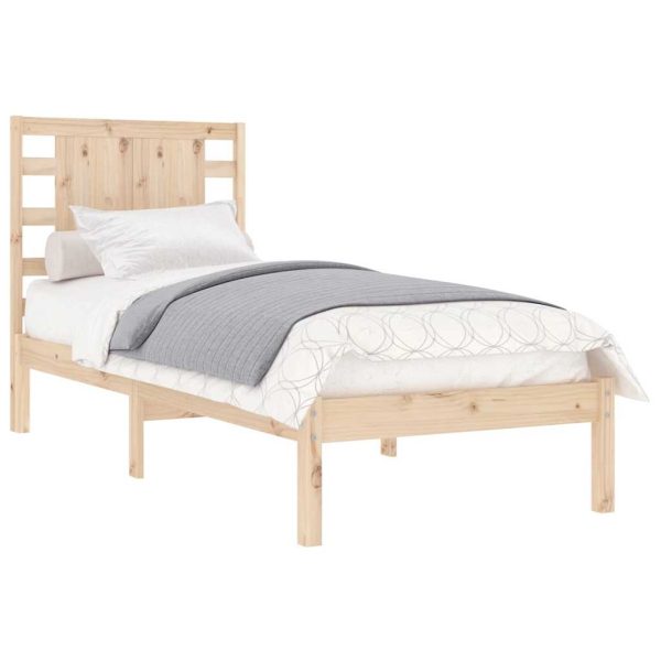 Cadru de pat single, 90×190 cm, lemn masiv