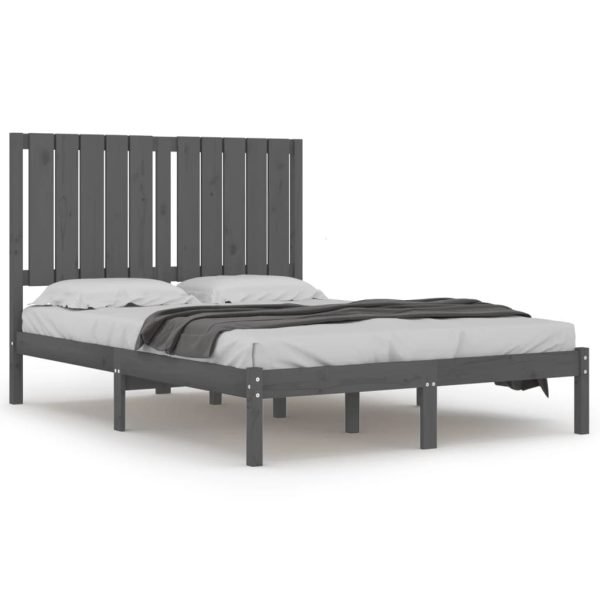 Cadru de pat, gri, 120×200 cm, lemn masiv de pin