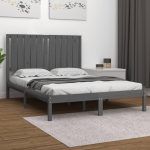 Cadru de pat, gri, 120×200 cm, lemn masiv de pin