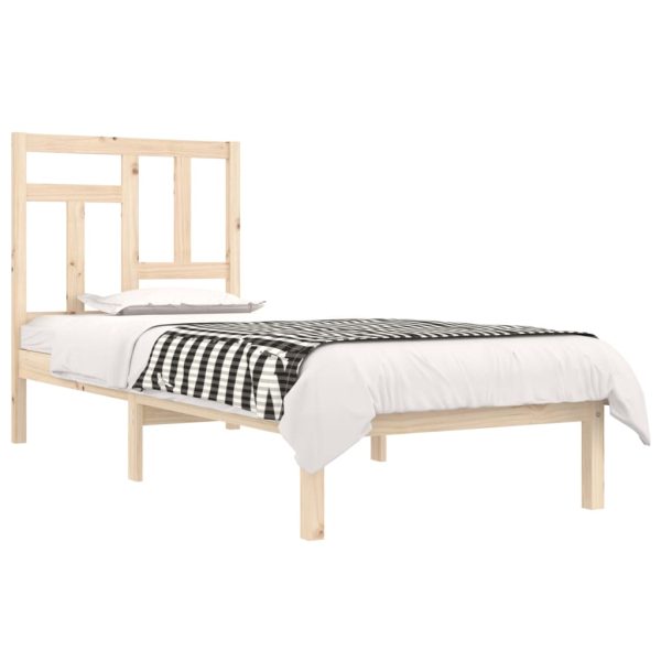 Cadru de pat mic single, 75×190 cm, lemn masiv