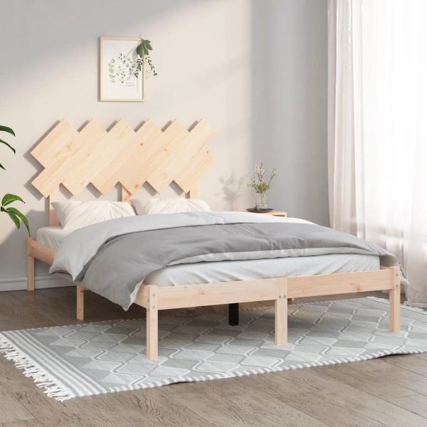 Cadru de pat mic dublu, 120×190 cm, lemn masiv