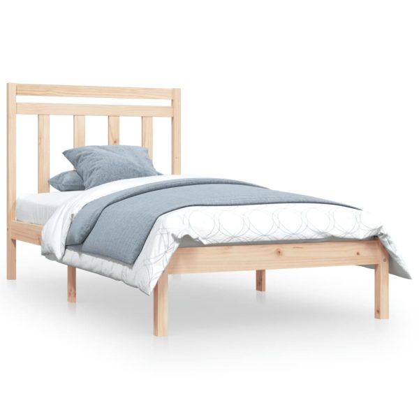 Cadru de pat single, 90×190 cm, lemn masiv