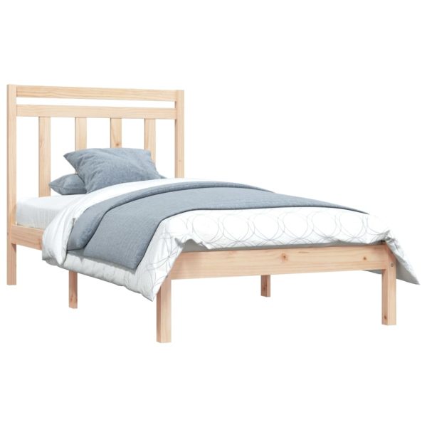 Cadru de pat single, 90×190 cm, lemn masiv